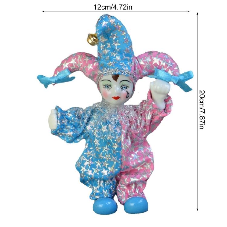 Sweet Porcelain Triangel Doll Harlequin Doll Figures Collectible Toy Tears Angell Model for Valentines Birthday Gifts