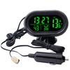 Digitales Autothermometer Temperaturmonitor Autoornament Leuchtende Uhr Voltmeter DC 12V-24V Uhrzeit Datum Doppelanzeige Frostwarnung