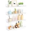 Transparent Floating Shelf Acrylic Bathroom Shelf Modern Wall Mounted Shelf for Perfume Decoration