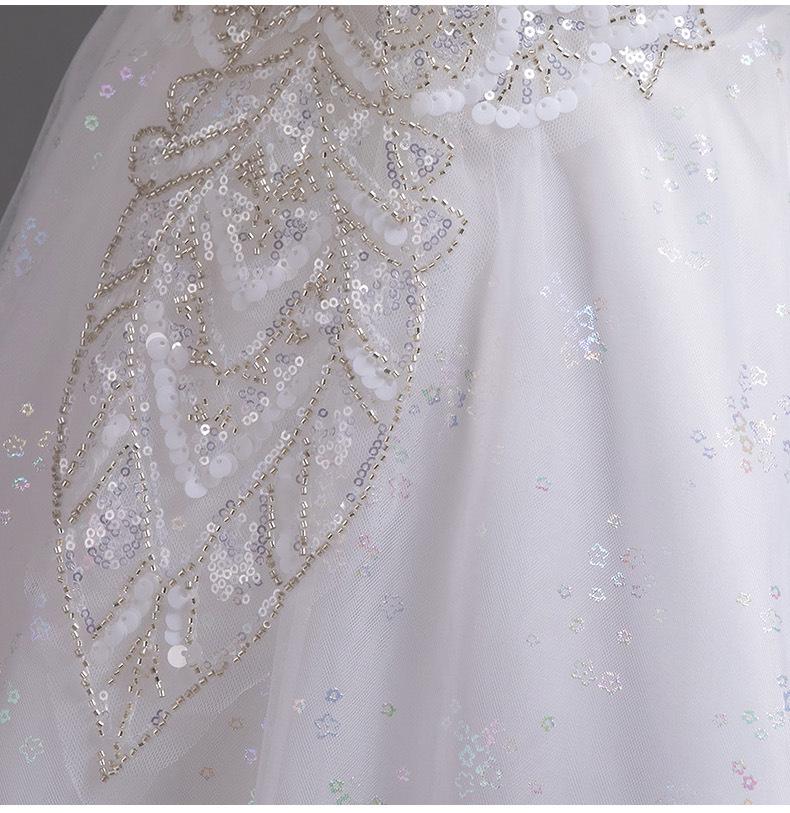 High-End Puffy Princess Dress for Girls - Elegant Wedding & Piano Performance Gown