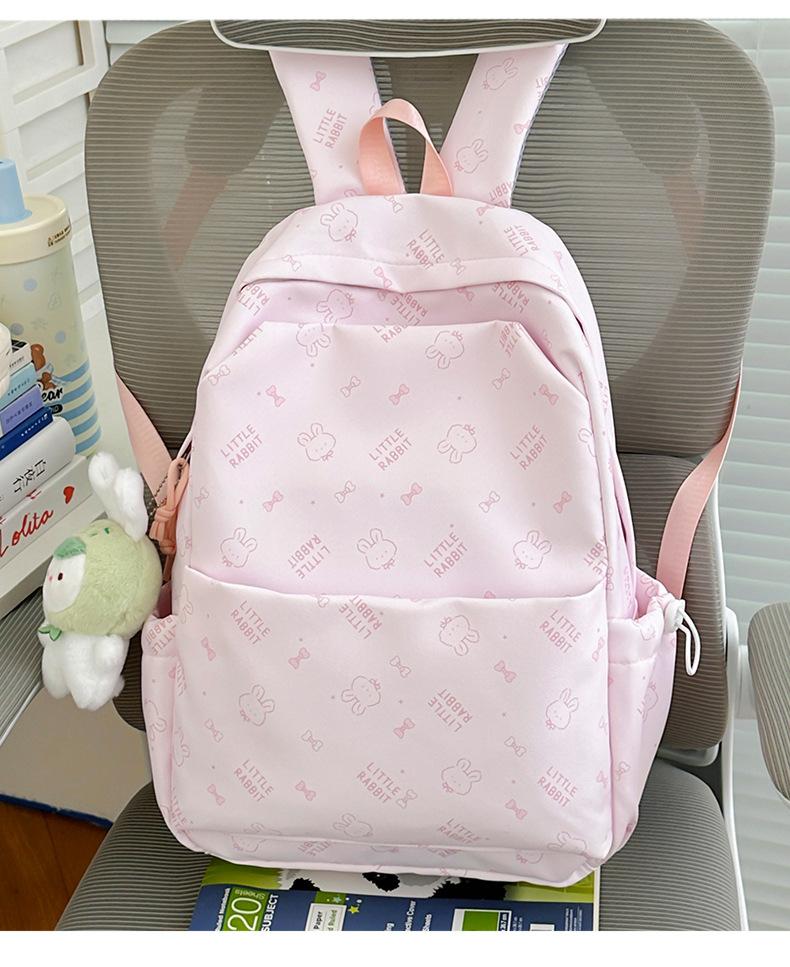School Bag Printed Student Backpack Letter Backpack, Versatile for Middle and High School Students and Girls, Casual for Class, Large Capacity Fresh