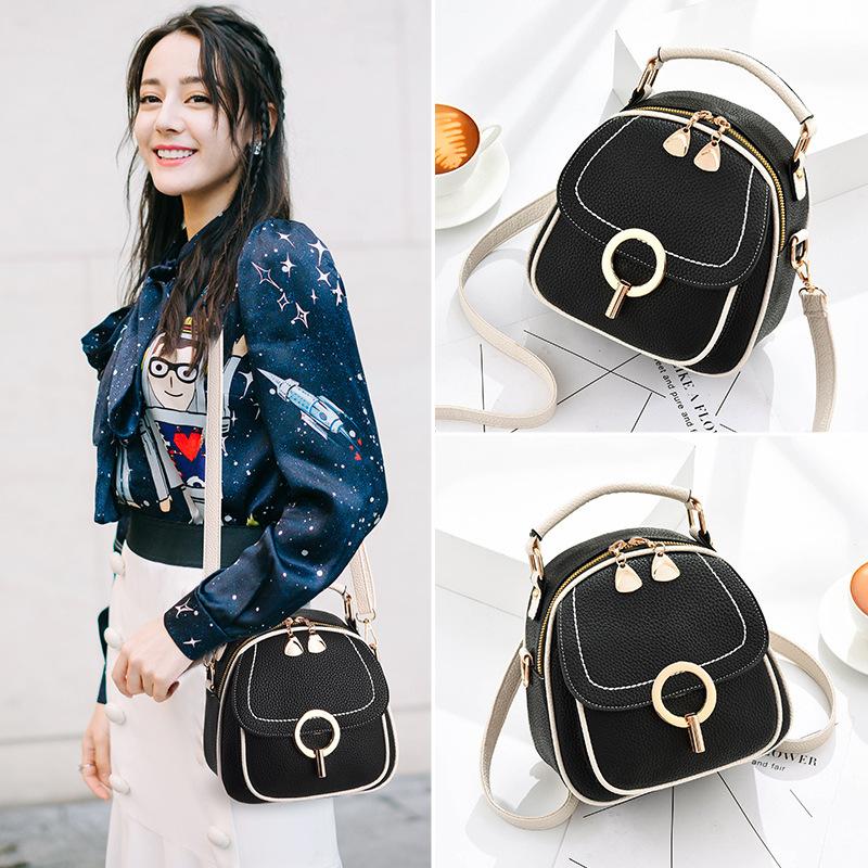 Bag Women's messenger bag 2025 New Korean fashion contrasting color shoulder bag Women's bag Backpack Women's bag