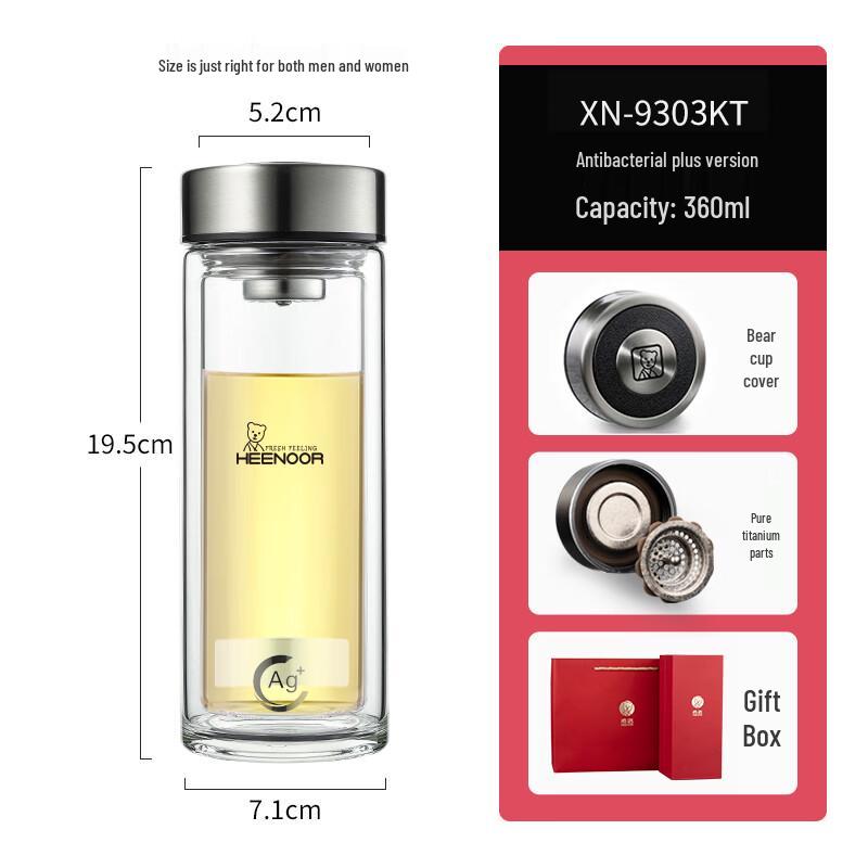 Shangqi Men s Business Double-Layer Antibacterial Glass Cup