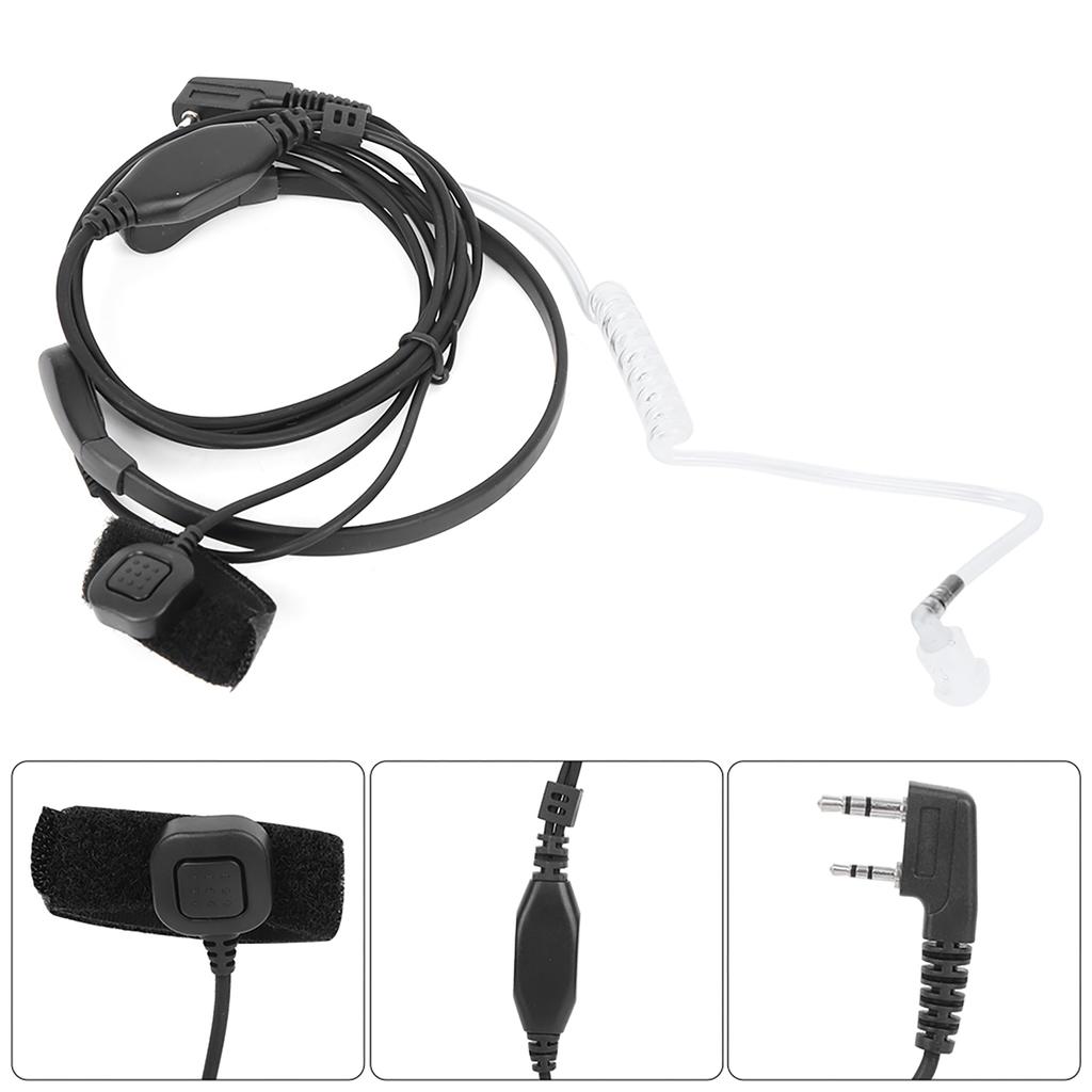 2pcs Two Way Radio Headphone Throat Microphone Headset Fit for BaoFeng UV-5R UV-6R UV B5 BF-888S