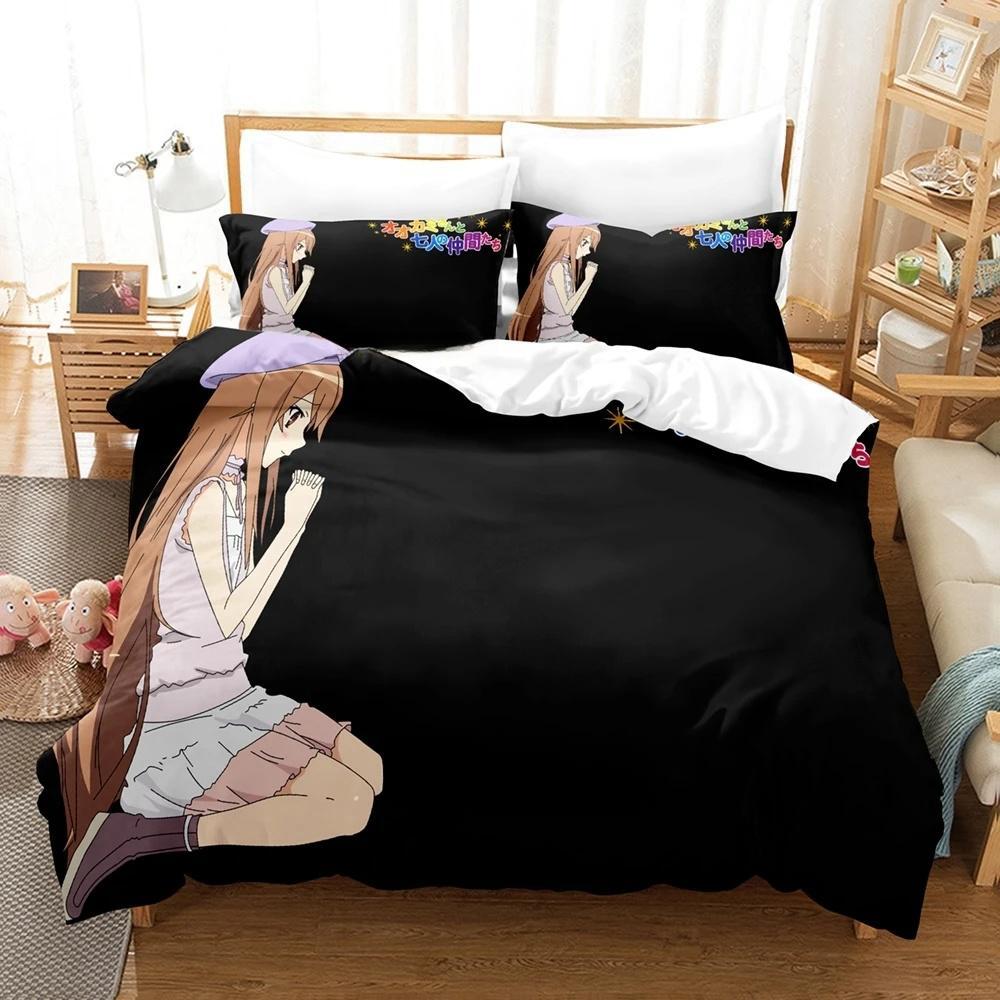 Comforter Ookami-San To Shichinin No Nakama-Tachi Bedding Set Single Twin Full Queen King Size Bed Set Adult Kid Bedroom S