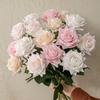 Roses Artificielles Réalistes, Rose en Soie à Sensation de Peau Hydratante, Décoration Intérieure Style Ins, Bouquet de Mariage Cadeau
