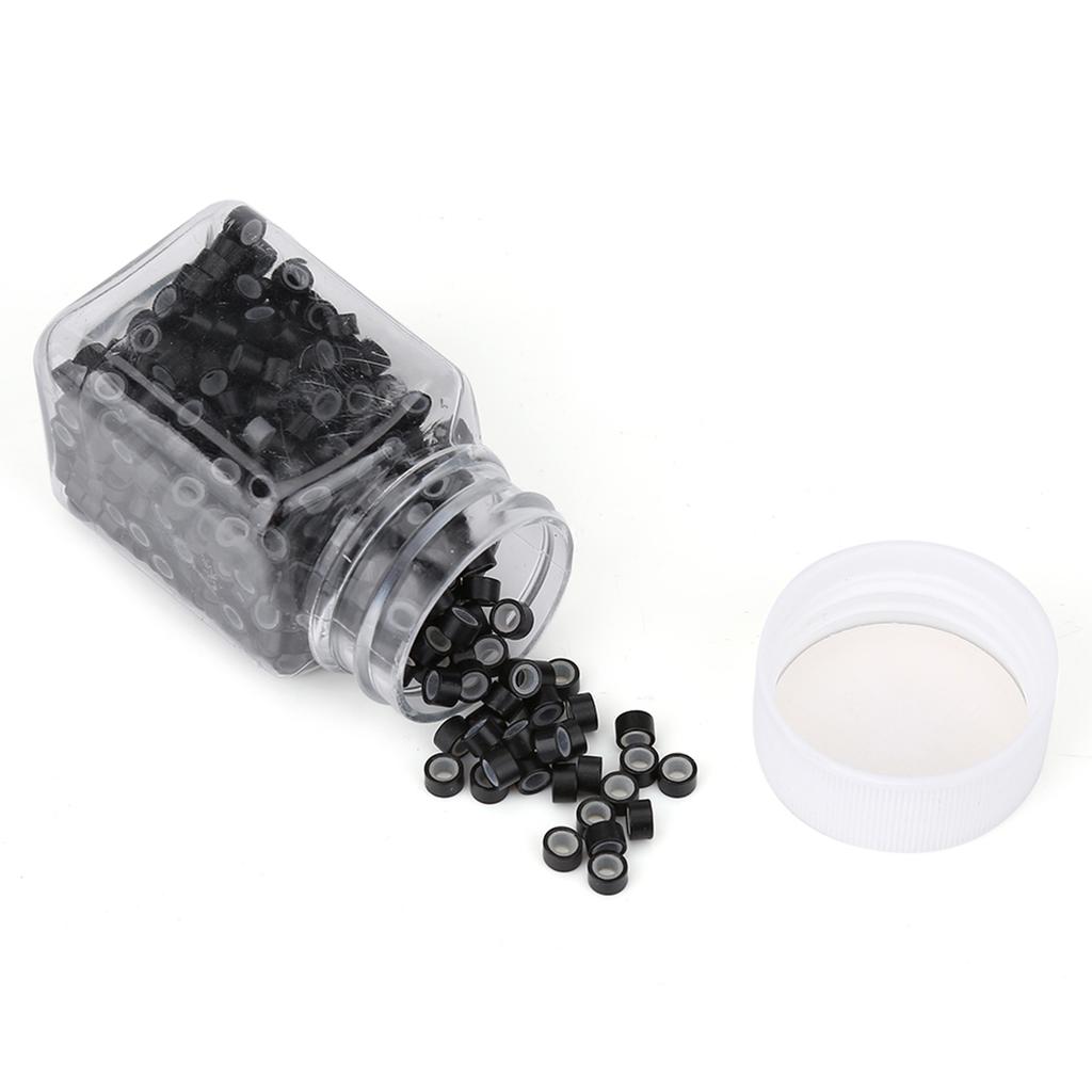 500pcs Aluminium Silicone Beads Hair Extension Tubes Microrings Hair Braiding Decorations