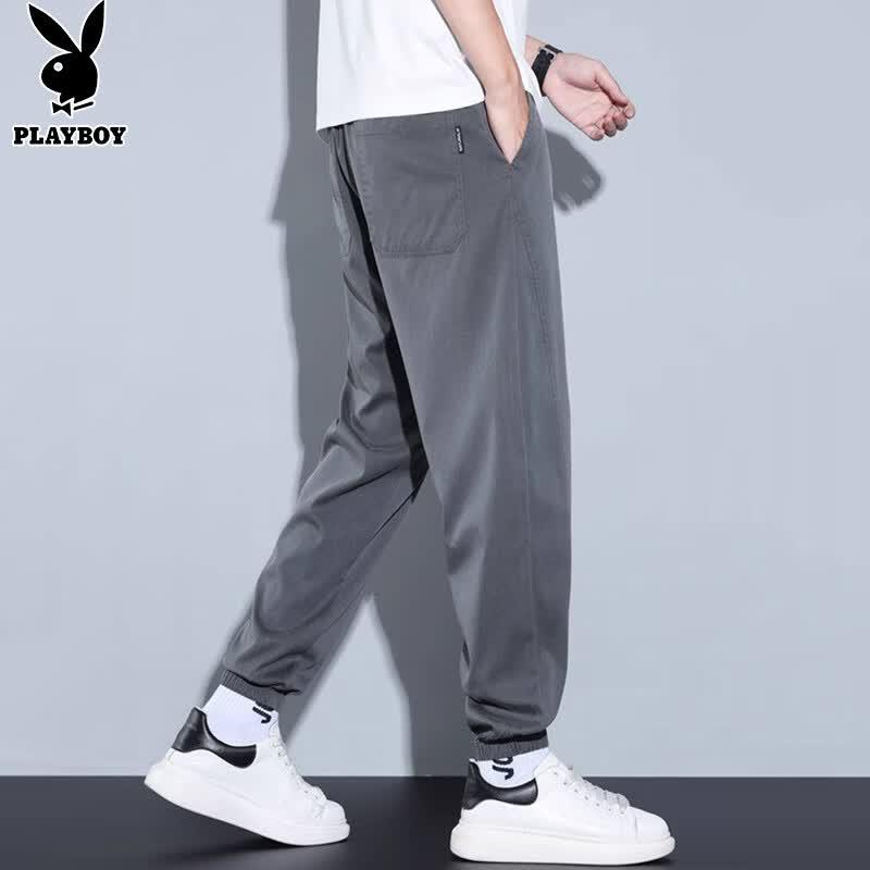 PLAYBOY Men's Loose Fit Ice Silk Tapered Jeans