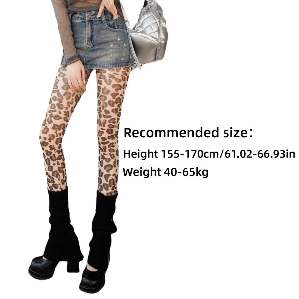 High Waist Leopard Pantyhose 80D Sexy Long Socks New Leggings  Women