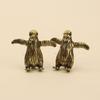 Adorable Childlike Brass Penguin Ornament - Cute Tea Pet Decoration