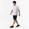 Mizuno NaviDry Training Polo Short New Model M Shirt, Sleeve, Moisture-Wicking, Quick-Drying, Sportswear, 32MAC193, White/Black,