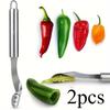 2pcs Stainless Steel Fruit Corer, Red Pepper Seed Remover, Vegetable and Fruit Corer, Kitchen Gadget, Convenient for Peeling and Slicing