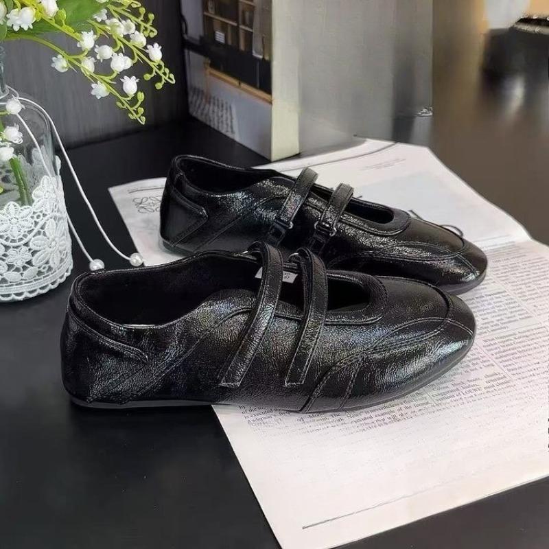 Round Toe Shallow Mouth Flat Shoes Autumn New Soft Sole Soft Surface Non-slip Wear-resistant Low-top Single Shoes