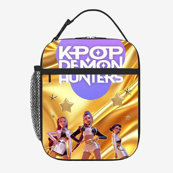 Elementary School Student Card Kpop Demon Hunter Thermal Insulation Bag Portable Outdoor Picnic Bag Children'S Lunch Box Bag Lunch Bag