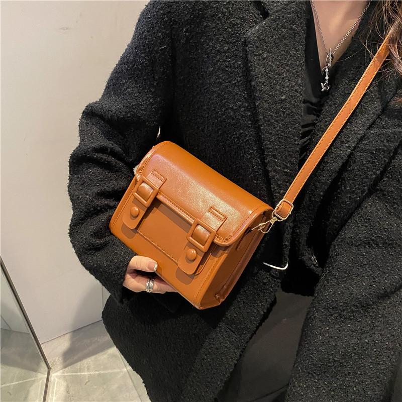Vintage Cambridge Bag Women's Satchels Flap Handbag Simple Square Casual Shoulder Crossbody Storage Small Bags