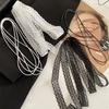 1 Stück Modischer Choker-Halskette für Damen Sexy Schwarz Weiß Spitze Schleife Anhänger Kurze Schlüsselbein-Kette Gothic Choker Ästhetischer Schmuck