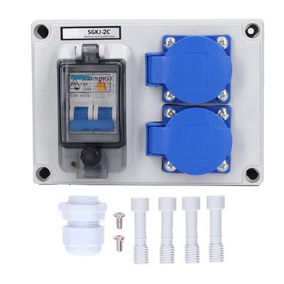 Wall Socket Double German Power Outlet Box Receptacle 200‑250V with 230V 40A 1P+N RCD