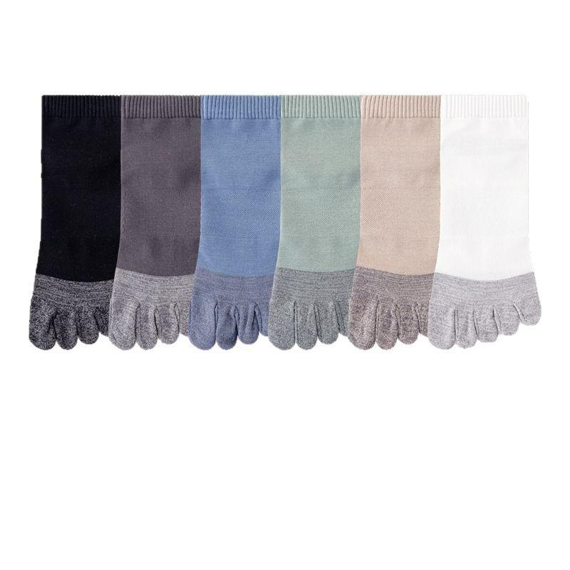 Five-finger Socks, Men's Short Socks, Boneless, Deodorizing, Sweat-absorbing, Split-toe Socks, Sports Toe and Thumb Boat Socks