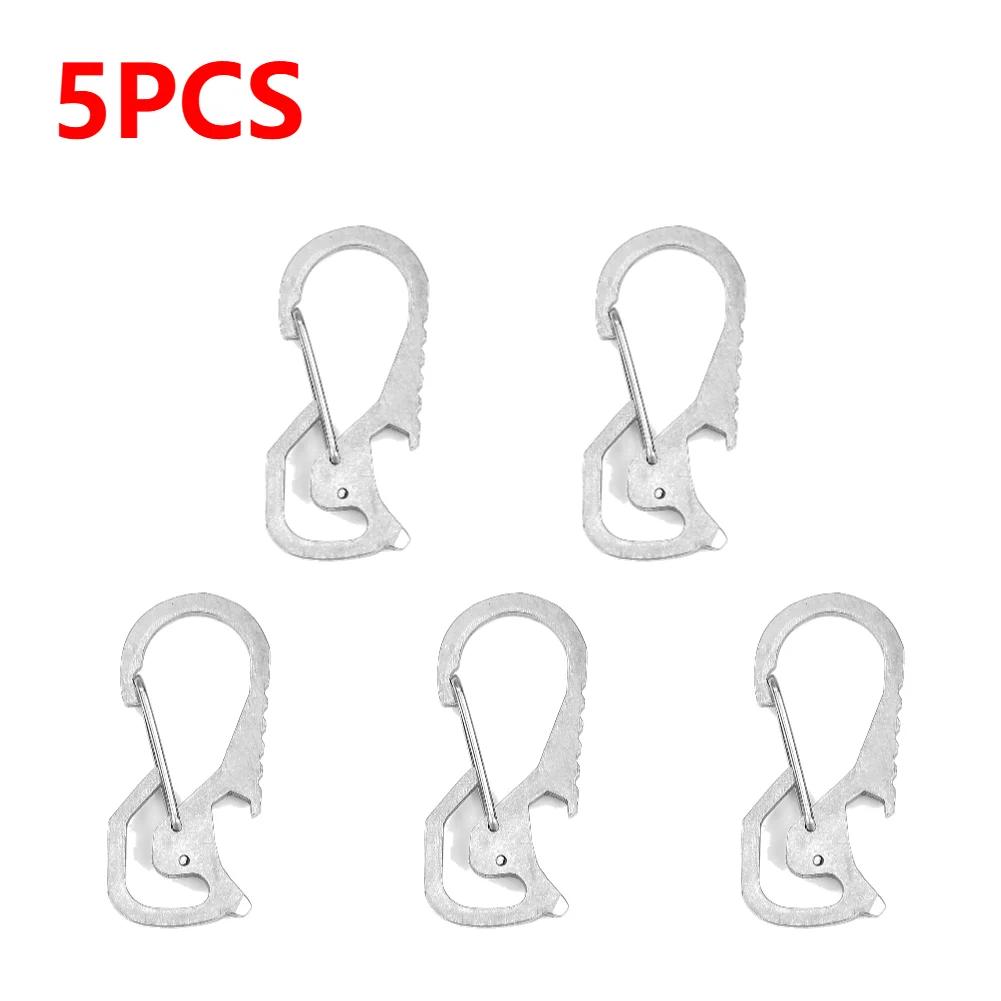 Keyring Bottle Opener Stainless Steel Pocket Keychain Carabiner Multifunctional Practical Mountaineering Buckle Outdoor Gear