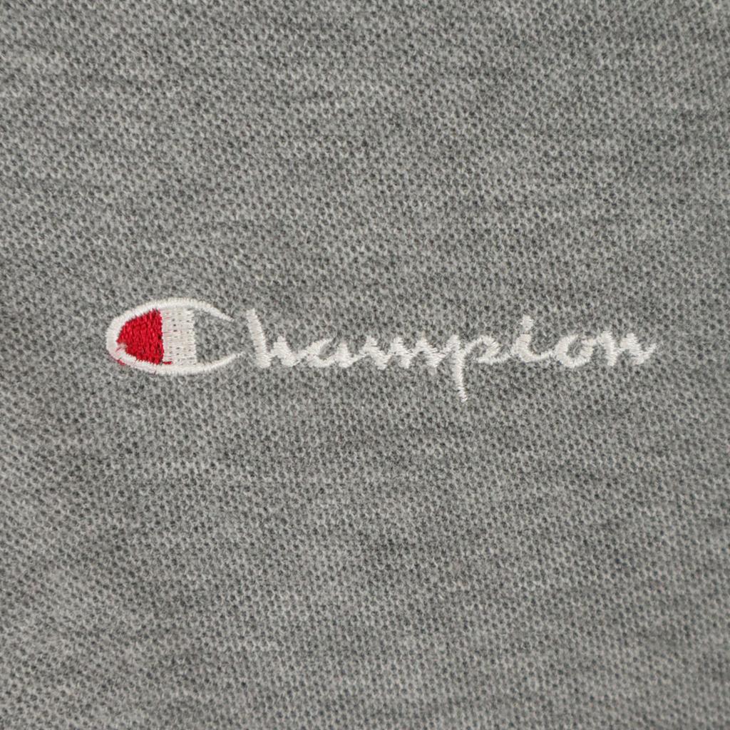 Champion Kurzarm Half-Zip Poloshirt L grau Herren Gebraucht