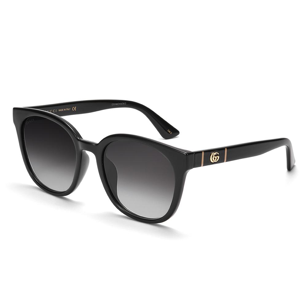 Gucci Double G Series One-Piece Nose Pad Irregular Frame Sunglasses Unisex Sunglasses Black GG1122SA