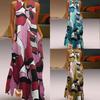 Elegant Women Long Maxi Dress Floral Print Split Hem Sleeveless Shirt Dress Plus Size For Every Occasion