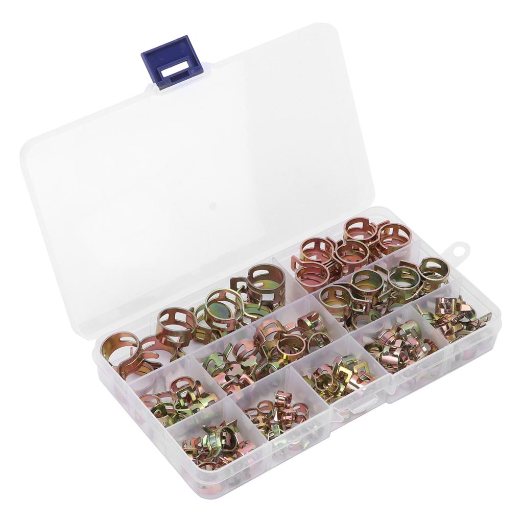 100PCS Spring Band Fuel Line Hose Clip Zinc PlatingColoring 6 7 8 9 10 11 12 14 15 17mm