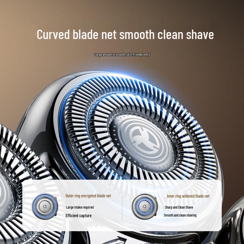Qiman Magnetic 7-Blade Electric Head Shaver CN plug (adapter included)