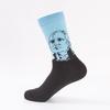 Trendy Men's Mid-Calf Character Portrait Cotton Socks