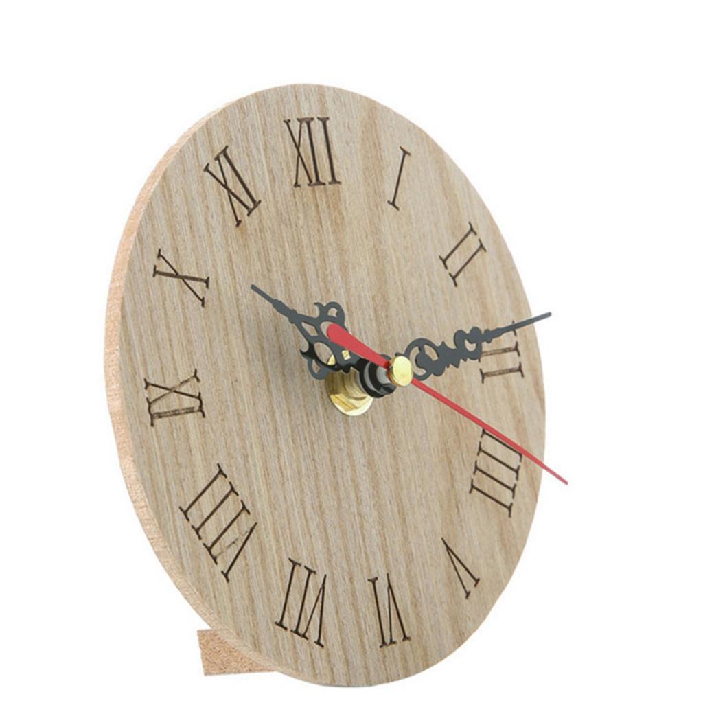 Runde Holztischuhr Vintage Stilvolle Runde Uhr für Schlafzimmer Wohnzimmer und Arbeitsbereiche Leiser Betrieb Heimdekoration