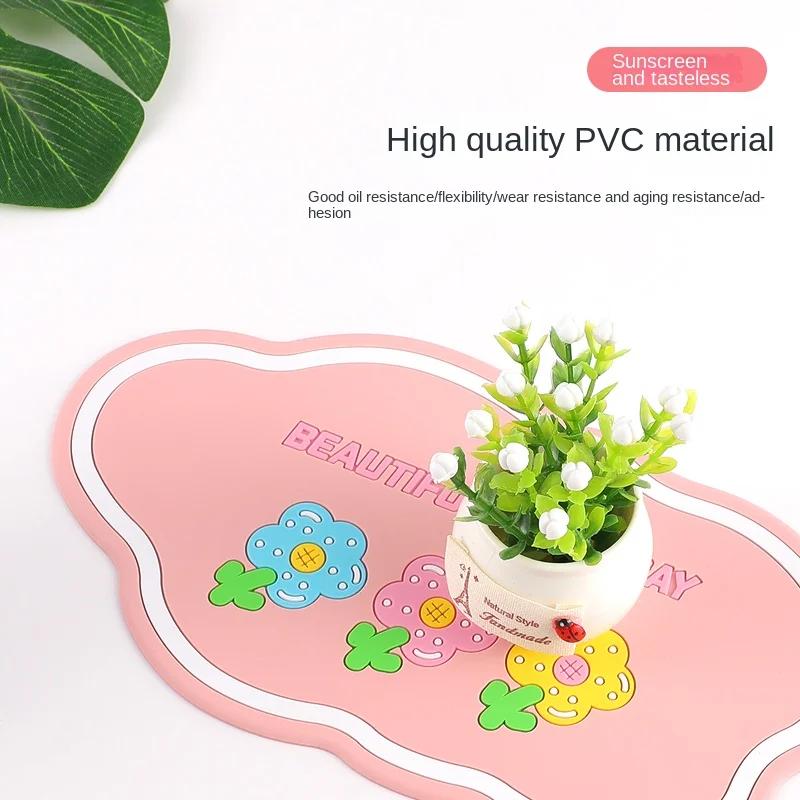 Car cute anti-slip mat car mobile phone center console high temperature storage mat creative decoration attached to the car acce