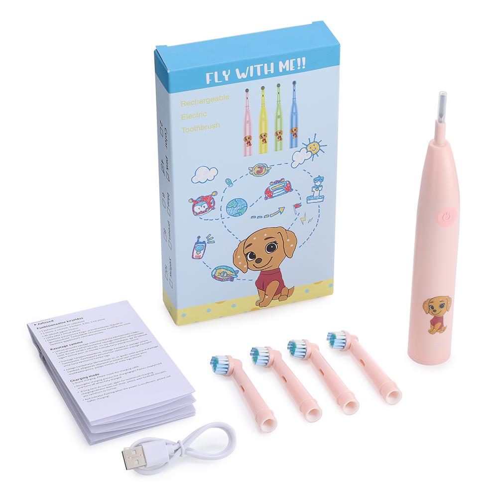

Smart Children s Electric Toothbrush Round Head Rotating Cleaning Toothbrush 4 Replacement Brush Heads Toothbrush Cleaner