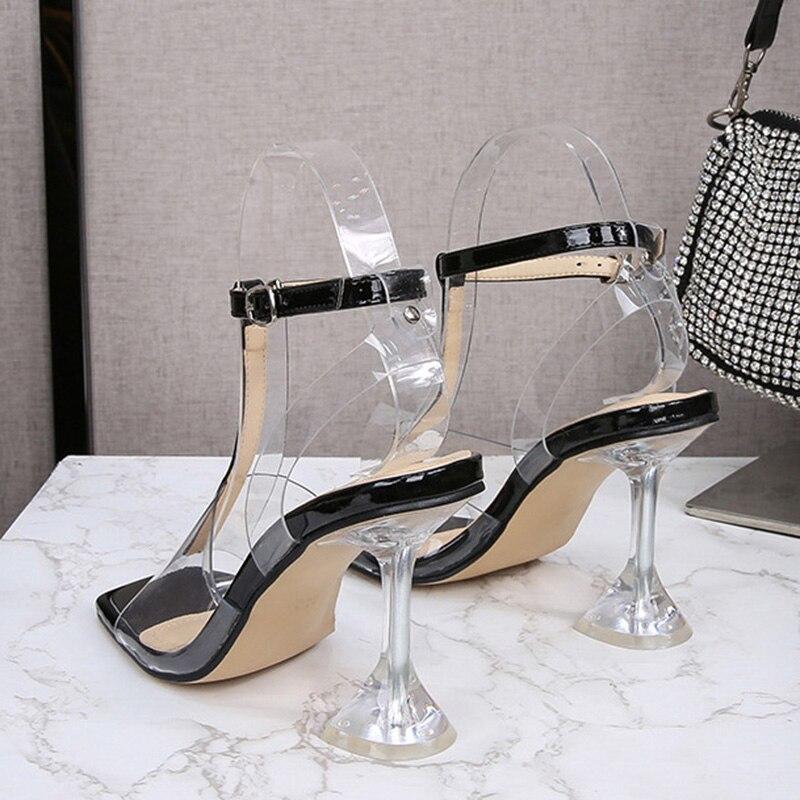 Naiste stiletto pumbad avatud varbaga kristallist läbipaistev seksikas Catwalk 9 cm konts WZ
