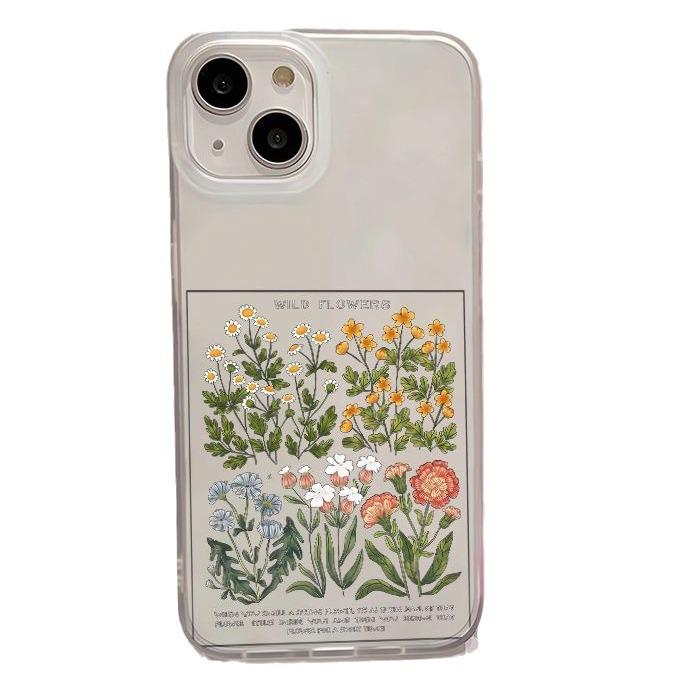 Vilda blommor iPhonefodral: Kompatibel med Apple 15/14/13/12/11/PRO/PROMAX/XSMAX/XR/XS/X.