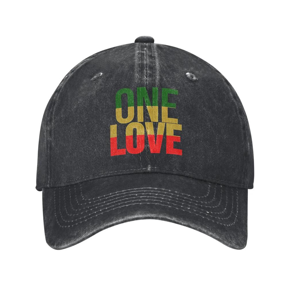Harajuku Vintage Style Arts Bob Marley One Love Denim Fabric Cap Casual Baseball Caps Adjustable Hat Summer Unisex Baseball Hats