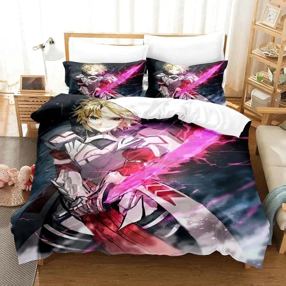 3D Anime FateStay Night Saber Bedding Set Printed Bed Set With Pillowcase Bed Duvet Cover Soft Queen King Size Bedclothes Home