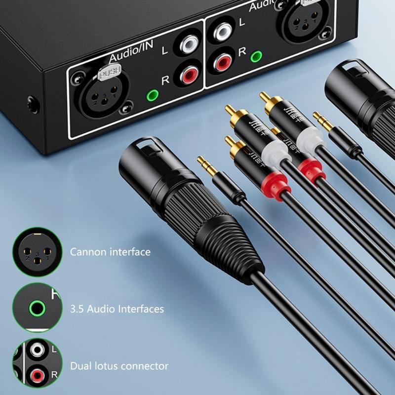 Cinch LR Audio-Schalter 4 in 1 Out Bidirektional Geräuschlos HiFi Stereo Splitter Box für Kopfhörer Spielekonsolen Soundbars