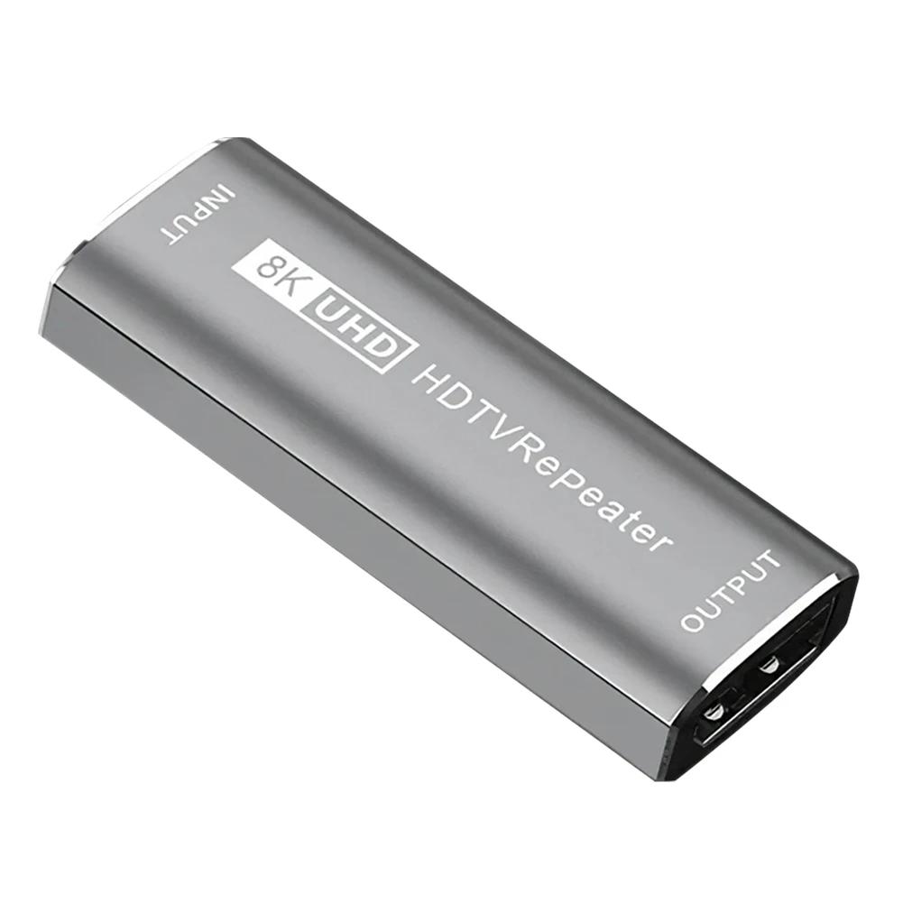 

8K HDMI-Compatible Repeater Signal Amplifier Repeater Signal Booster Extender CEC/HDR 30M 4K 60Hz Video Converter Video Adapter серебряный