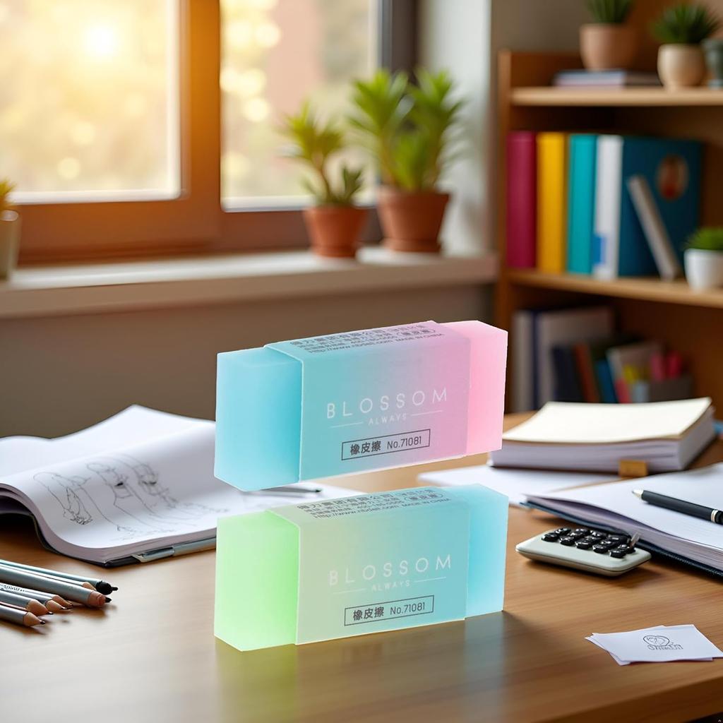 1 Pc Cute Colored Pencil Rubber Erasers, Erasers Roller Portable Cube Pencil Flexible Rubber Soft Flexible Gift Eraser for School, Office