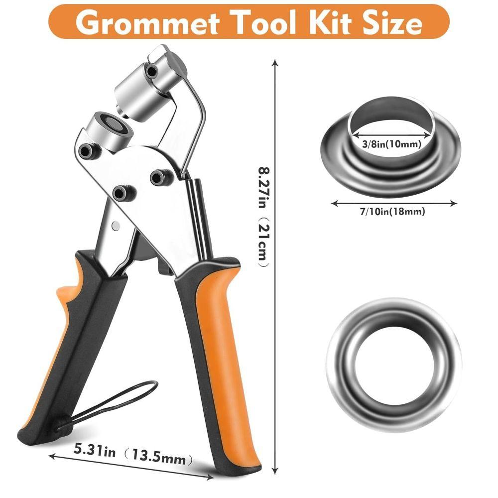 חומר מתכת ערכת לולאות מתכת גודל 3/8'' 10 מ"מ ערכת כלי התקנה ליריעות