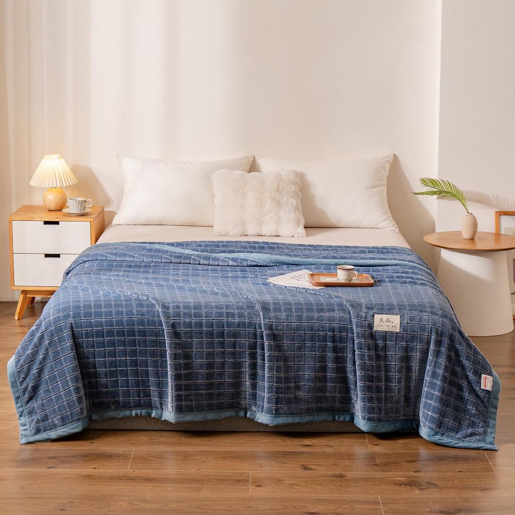 Thickened Jacquard Velvet Winter Bed Sheet & Blanket for Single Dorms 300g