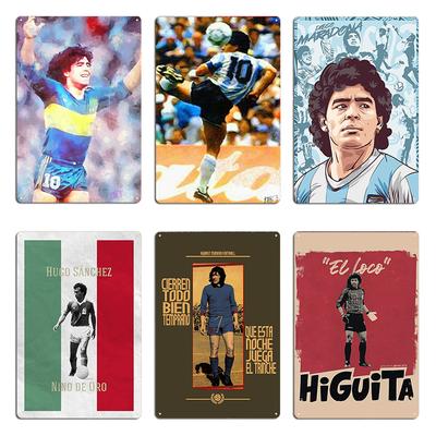 Hugo Sanchez Pumas Heim DM10 Fußballgott El Trinche Carlovich Hand Gottes legendär Metallschild Küchenwand Blechschild Poster