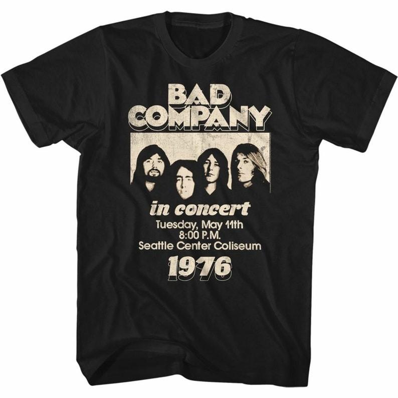 Bad Company In Concert 76 Black Adult T-Shirt S разноцветный