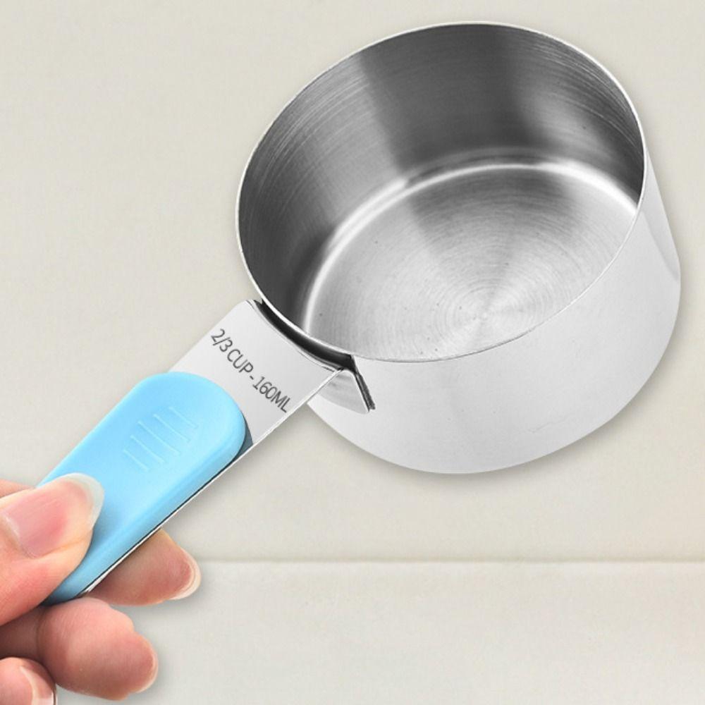 7 Piece/Set with Scale Stainless Steel Measuring Spoon Magnetic Handle Teaspoon Coffee Scoop  Grain