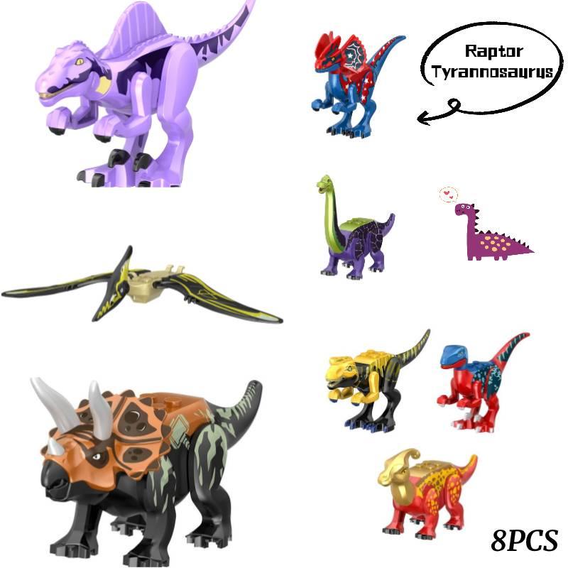 Colorful Jurassic Bagged Dinosaur Building Blocks 8 Varieties Of Intelligent Toys