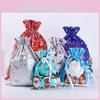 Festive 5pcs Christmas Sacks Reusable Drawstring Gift Bags Perfect For Holiday Cheer