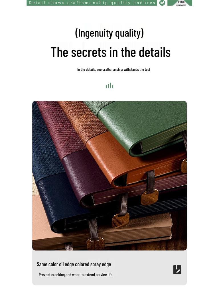 Custom A5 Leather Paperback Business Notebook with Logo Printing