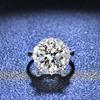 Classic Four-claw S925 Silver Ring 5ct Moissanite Ring Female Double Row Diamond Ring Engagement Ring Wedding Ring Gift for Girlfriend