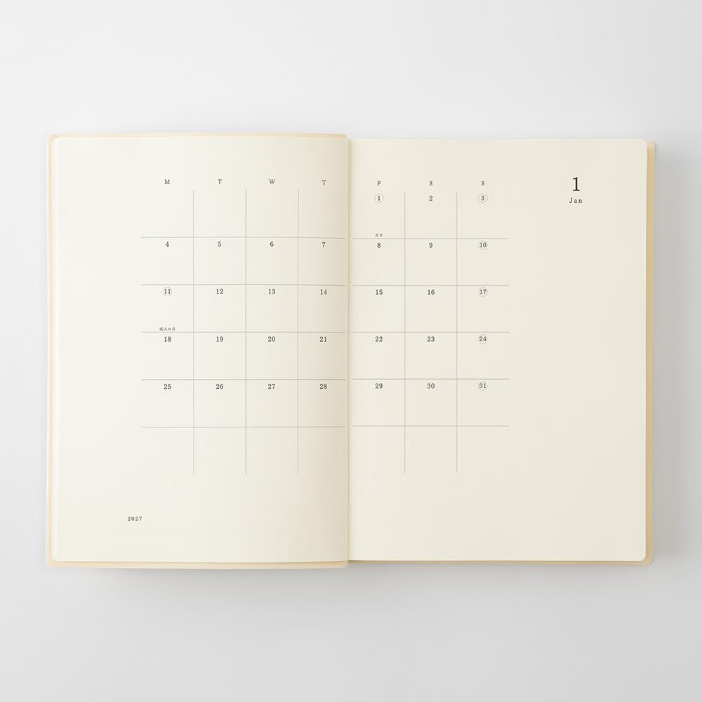 Midori MD PRODUCT MD Notebook 2027 A5 Daily 1 Page Per Item Number 22493006 December Diary, Edition, Size, Planner, Day, (Starts 2026)