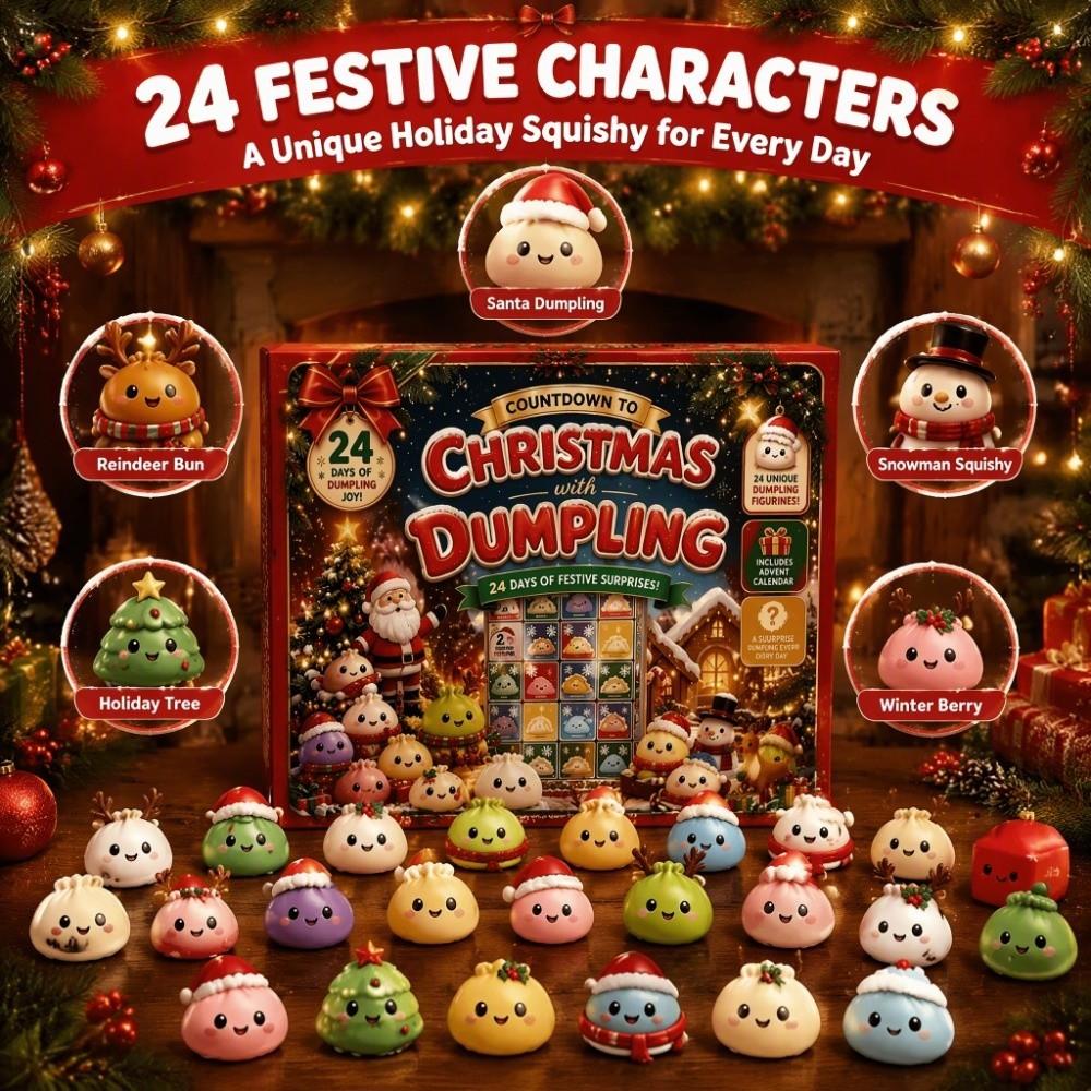 24Pcs Countdown Calendar Squishy Pinch Toy Kit Christmas Toy Slow Rising Squeeze Toy Kids